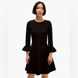 Kate Spade Bell Sleeve Ponte knit black Dress SMALL